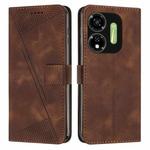 For itel P55 5G Dream Triangle Leather Phone Case with Long  Lanyard(Brown)