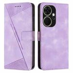 For itel P55+ Dream Triangle Leather Phone Case with Long  Lanyard(Purple)