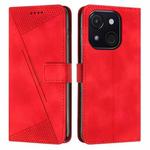 For itel A50C Dream Triangle Leather Phone Case with Long  Lanyard(Red)