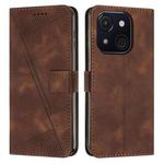 For itel A50C Dream Triangle Leather Phone Case with Long  Lanyard(Brown)