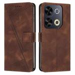 For itel P65 Dream Triangle Leather Phone Case with Long  Lanyard(Brown)