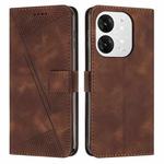 For itel A80 Dream Triangle Leather Phone Case with Long  Lanyard(Brown)