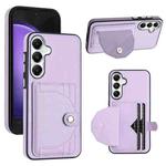 For Samsung Galaxy S23 FE 5G Shockproof Leather Phone Case with Card Holder(Purple)