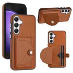 For Samsung Galaxy S23 FE 5G Shockproof Leather Phone Case with Card Holder(Brown)