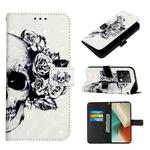 For Xiaomi Redmi Note 13 5G Global 3D Painting Horizontal Flip Leather Phone Case(Skull)