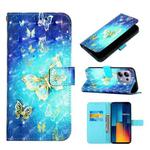 For Xiaomi Redmi Note 13 Pro 4G Global 3D Painting Horizontal Flip Leather Phone Case(Golden Butterfly)