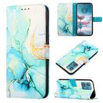 For Motorola Edge 40 Neo PT003 Marble Pattern Flip Leather Phone Case(Green)