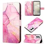 For Motorola Moto G Power 5G 2024 PT003 Marble Pattern Flip Leather Phone Case(Pink Purple Gold)