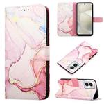 For Motorola Moto G Power 5G 2024 PT003 Marble Pattern Flip Leather Phone Case(Rose Gold)