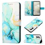 For Motorola Moto G Power 5G 2024 PT003 Marble Pattern Flip Leather Phone Case(Green)