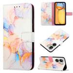 For Xiaomi Redmi 13C PT003 Marble Pattern Flip Leather Phone Case(Galaxy Marble White)