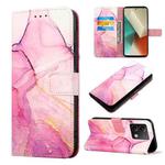 For Xiaomi Redmi Note 13 5G Global PT003 Marble Pattern Flip Leather Phone Case(Pink Purple Gold)