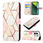 For Xiaomi Redmi Note 13 Pro 5G Global PT003 Marble Pattern Flip Leather Phone Case(Pink White)