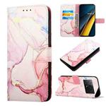 For Xiaomi Redmi K70E PT003 Marble Pattern Flip Leather Phone Case(Rose Gold)