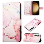 For Samsung Galaxy S24 5G PT003 Marble Pattern Flip Leather Phone Case(Rose Gold)