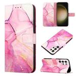 For Samsung Galaxy S24 Ultra 5G PT003 Marble Pattern Flip Leather Phone Case(Pink Purple Gold)