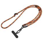 7mm Adjustable Crossbody Mobile Phone Anti-Lost Lanyard with Clip, Length: 75-150cm(Water Pattern Green Orange)