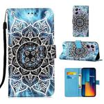 For Xiaomi Redmi Note 13 Pro 4G Global Colored Drawing Pattern Plain Weave Leather Phone Case(Undersea Mandala)