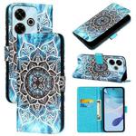 For Xiaomi Redmi 13 4G Colored Drawing Pattern Plain Weave Leather Phone Case(Undersea Mandala)