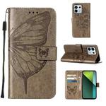 For Xiaomi Redmi Note 13 Pro 5G Global Embossed Butterfly Leather Phone Case(Grey)