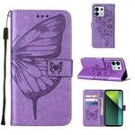 For Xiaomi Redmi Note 13 Pro 5G Global Embossed Butterfly Leather Phone Case(Purple)