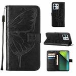 For Xiaomi Redmi Note 13 Pro 5G Global Embossed Butterfly Leather Phone Case(Black)