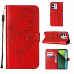 For Xiaomi Redmi Note 13 Pro 5G Global Embossed Butterfly Leather Phone Case(Red)