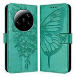 For Xiaomi 13 Ultra Embossed Butterfly Leather Phone Case(Green)