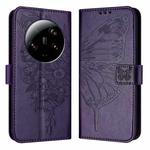 For Xiaomi 13 Ultra Embossed Butterfly Leather Phone Case(Dark Purple)