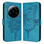 For Xiaomi 13 Ultra Embossed Butterfly Leather Phone Case(Blue)