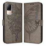 For Xiaomi Civi 1S Embossed Butterfly Leather Phone Case(Grey)