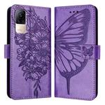 For Xiaomi Civi 1S Embossed Butterfly Leather Phone Case(Purple)