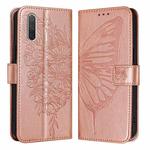 For Xiaomi Mi CC9e / Mi A3 Embossed Butterfly Leather Phone Case(Rose Gold)