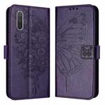 For Xiaomi Mi CC9e / Mi A3 Embossed Butterfly Leather Phone Case(Dark Purple)