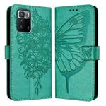 For Xiaomi Poco X3 GT Embossed Butterfly Leather Phone Case(Green)