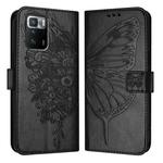 For Xiaomi Poco X3 GT Embossed Butterfly Leather Phone Case(Black)