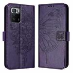 For Xiaomi Poco X3 GT Embossed Butterfly Leather Phone Case(Dark Purple)