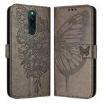 For Xiaomi Redmi 8 / 8A Embossed Butterfly Leather Phone Case(Grey)