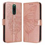 For Xiaomi Redmi 8 / 8A Embossed Butterfly Leather Phone Case(Rose Gold)