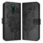 For Xiaomi Redmi 8 / 8A Embossed Butterfly Leather Phone Case(Black)