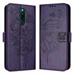 For Xiaomi Redmi 8 / 8A Embossed Butterfly Leather Phone Case(Dark Purple)