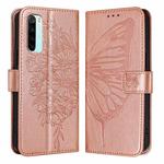 For Xiaomi Redmi Note 8 Embossed Butterfly Leather Phone Case(Rose Gold)