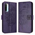 For Xiaomi Redmi Note 8 Embossed Butterfly Leather Phone Case(Dark Purple)