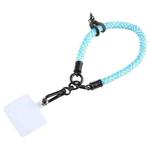 Universal Phone Diagonal Pattern Short Wrist Lanyard(Sky Blue)