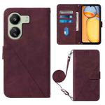 For Xiaomi Redmi 13C Crossbody 3D Embossed Flip Leather Phone Case(Wine Red)