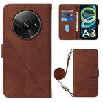 For Xiaomi Redmi A3 Crossbody 3D Embossed Flip Leather Phone Case(Brown)