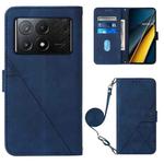 For Xiaomi Poco X6 Pro Crossbody 3D Embossed Flip Leather Phone Case(Blue)