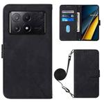 For Xiaomi Redmi K70E Crossbody 3D Embossed Flip Leather Phone Case(Black)