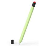 For Apple Pencil 1 Retro Pencil Style Liquid Silicone Stylus Case(Light Green)