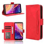 For TCL 501 4G Skin Feel Calf Texture Card Slots Leather Phone Case(Red)